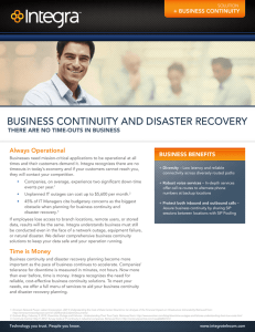 Business Continuity and Disaster Recover Solutions
