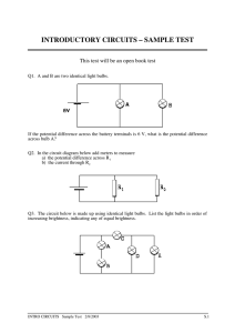 INTRODUCTORY CIRCUITS – SAMPLE TEST