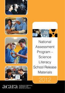 Science literacy 2012 school release materials