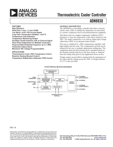 ADN8830 Thermoelectric Cooler Controller Data Sheet