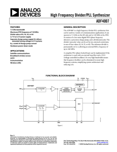 ADF4007 High Frequency Divider/PLL Synthesizer Data Sheet