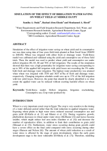 simulation of the effect of irrigation water saving on wheat