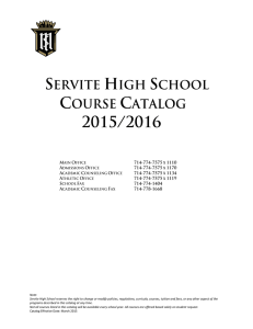 Servite High School Course Catalog