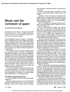 Music and the Curvature of Space