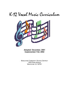 K-12 Vocal Music Curriculum - Muscatine Community School District