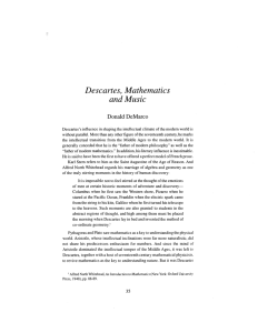 Descartes, Mathematics and Music