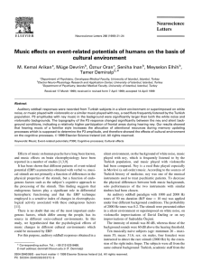 Music effects on event-related potentials of humans on the basis of