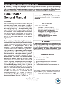 Tube Heater General Manual - FJ Evans Engineering Company, Inc.