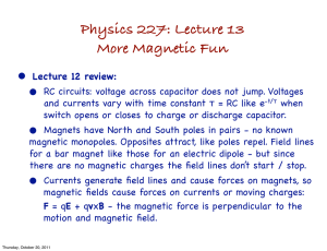 Physics 227: Lecture 13 More Magnetic Fun