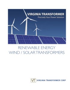 RENEWABlE ENERGY WIND / SOlAR TRANSFORMERS