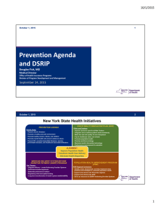 Prevention Agenda and DSRIP