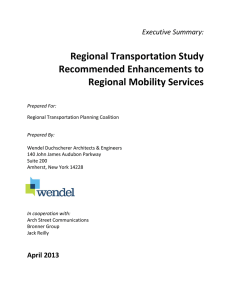 Regional Transportation Study Recommended Enhancements to