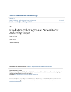 Introduction to the Finger Lakes National Forest Archaeology Project