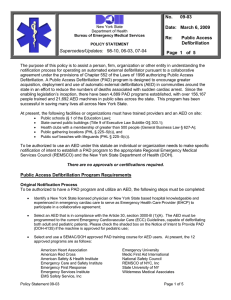 New York State Department of Health Bureau of EMS Policy