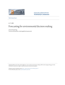 Forecasting for environmental decision making