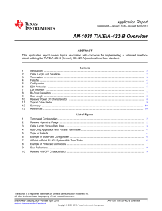 AN-1031 TIA/EIA-422-B Overview (Rev. B)