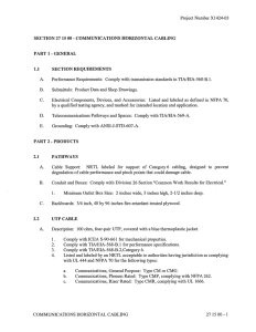 COMMUNICATIONS HORIZONTAL CABLING PART 1