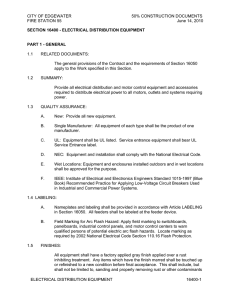 section 16400 electrical distribution equipment