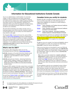 Information for Educational Institutions Outside Canada (RC190-07)