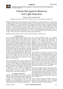 Vehicle Recognition Based on Tail Light Detection