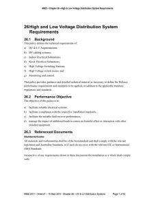 26 High and Low Voltage Distribution System Requirements