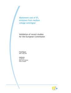 Abatement cost of SF6 emissions from medium voltage switchgear