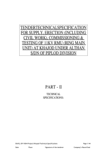 tender technical specification for supply, erection (including