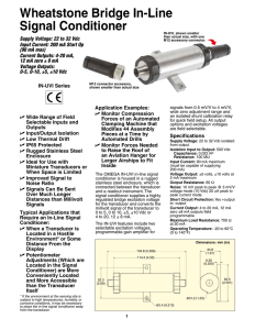 Wheatstone Bridge In-Line Signal Conditioner