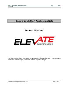 Saturn Quick Start Application Note