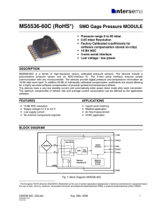 MS5536-60C (RoHS*) SMD Gage Pressure MODULE