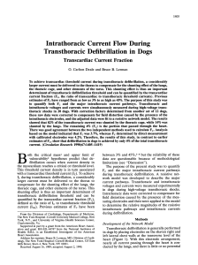 Intrathoracic Current Flow During Transthoracic Defibrillation inDogs