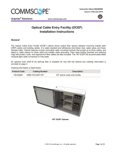 Optical Cable Entry Facility Installation Instructions