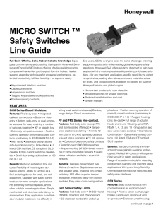 MICRO SWITCH ™ Safety Switches Line Guide