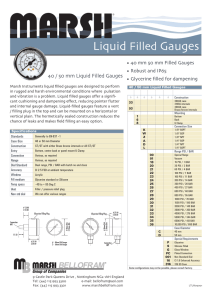 Liquid Filled Gauges - Marsh Bellofram Europe Ltd
