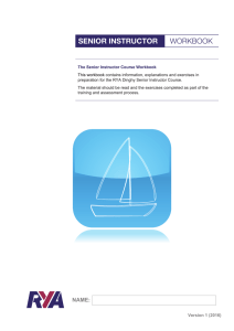 senior instructor workbook - The Royal Yachting Association