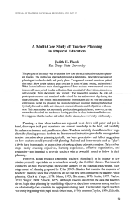 A Multi-Case Study of Teacher Planning in Physical