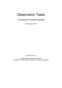 Observation Tasks - The Teacher Trainer Journal