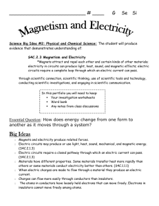 Magnetism and Electricity Study Guide and Reflection Journal