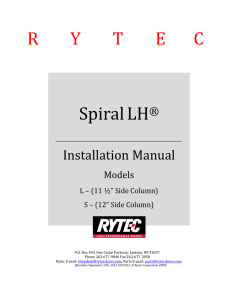 Spiral LH Installation Manual