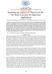 Modeling and Analysis of Three Level DC