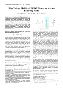 High Voltage Multilevel DC-DC Converter in Auto Balancing Mode