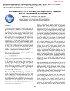 Review on High Gain DC/DC converters for Renewable Energy