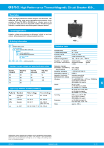 High Performance Thermal-Magnetic Circuit Breaker 452-