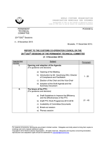Report document(s) - World Customs Organization