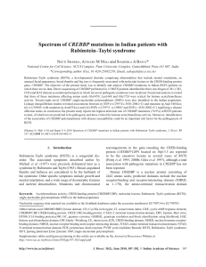 Spectrum of CREBBP mutations in Indian patients with Rubinstein