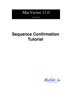 Sequence Confirmation Tutorial MacVector 11.0