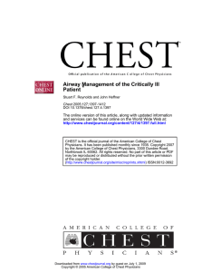 Airway Management of the Critically Ill