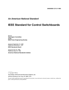 ANSI/IEEE C37.21-1985, IEEE Standard for Control Switchboards