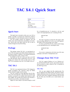 TAC X4.1 Quick Start - Bruxton Corporation