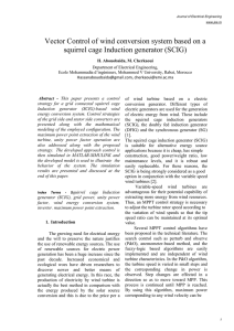 Vector Control of wind conversion system based on a squirrel cage